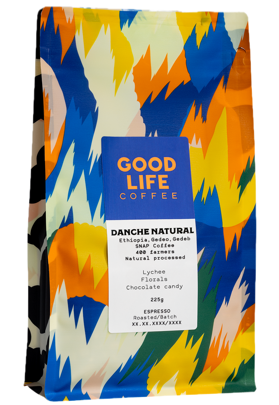 Danche Natural - espressokahvipussi. SNAP coffeen tuottama natural prosessoitu kahvi Etiopiasta.